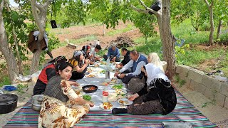 Today, I hosted an Iraqi guest in the village garden in Iran/Nomadic lifestyle in Iran/village life