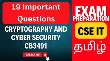 Important Questions in Cryptography and Cyber Security CB3491 | 19 Videos for Exam Preparation