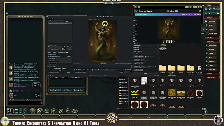 Themed Encounters using AI & Fantasy Grounds | 5e Rule Set | FG 4.8.3 (Long Video)