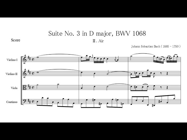 J.S.Bach : Air on the G String（Suite No.3 in D Major BWV1068