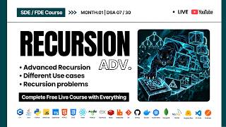 Recursion Problems in DSA | Advance Cases and Implementations | 4-Month FDE/SDE Free Course | Ep. 07