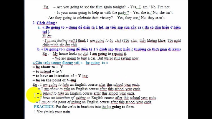 Bài tập với cấu trúc be going to năm 2024