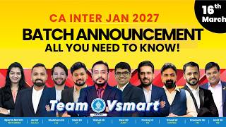 CA Inter Jan 2027 New Batch Announcement | Face to Face + Live | VSmart Academy Pune