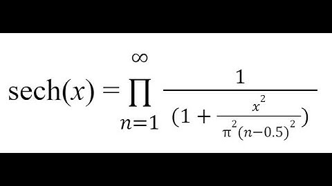 Excel or Google Sheets SECH(x) hyperbolic secant Taylor Polynomials using Infinite Product Series