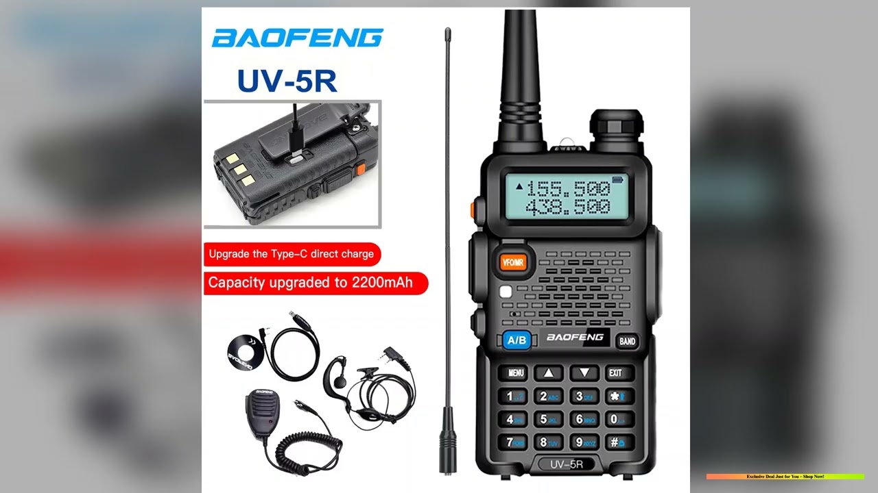 Baofeng UV5R USB Lange Afstand Dual Band Ham Amateur Met Vhf Uhf Fm CB 128CH 2200mAh portable Handh
