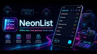 NeonList is a private, offline-first to-do and list manager for Android. screenshot 2