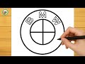 كيف ترسم شعار BMW خطوة بخطوة رسم سهل للمبتدئين How To Draw The BMW Logo Step By Step 