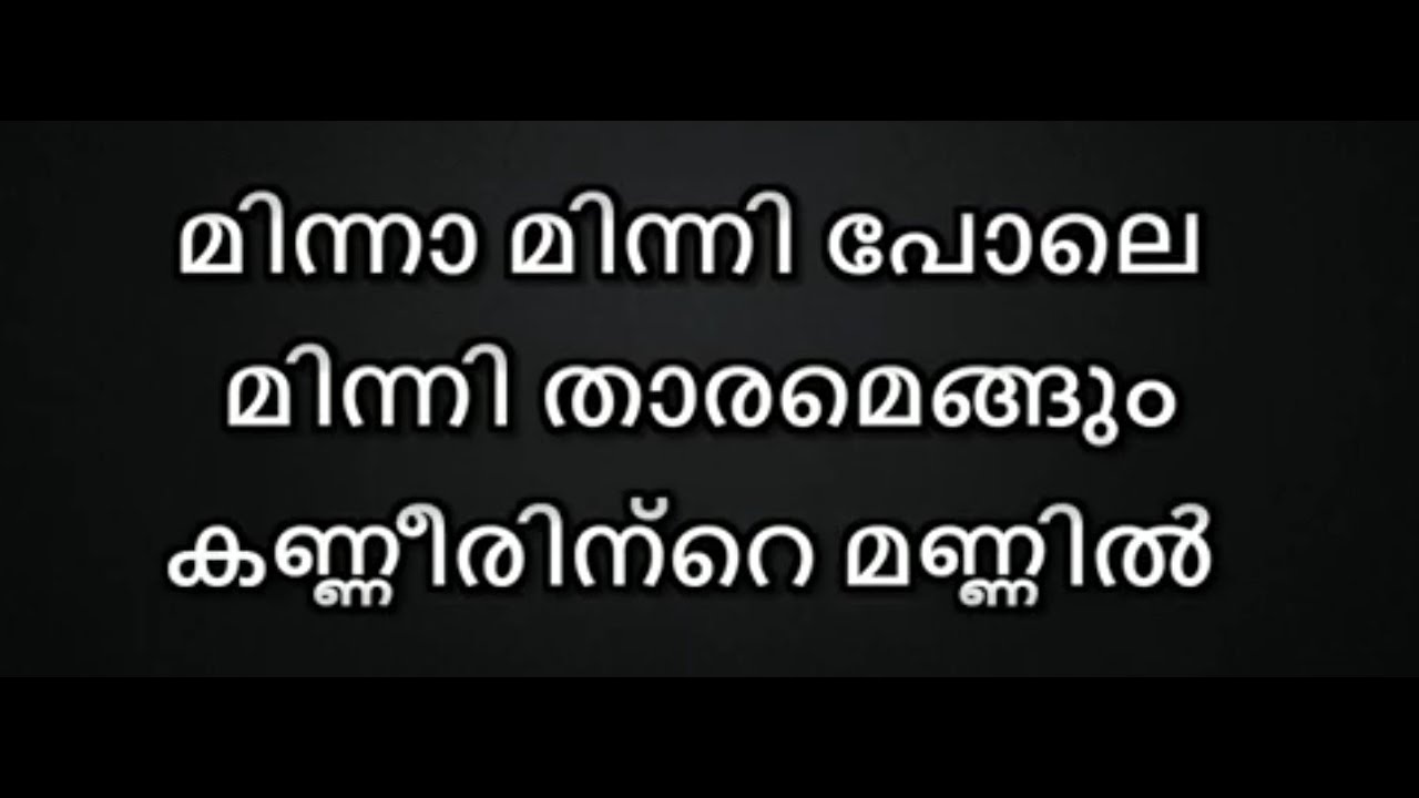 Minnaminni Pole Karaoke With Lyrics Malayalam