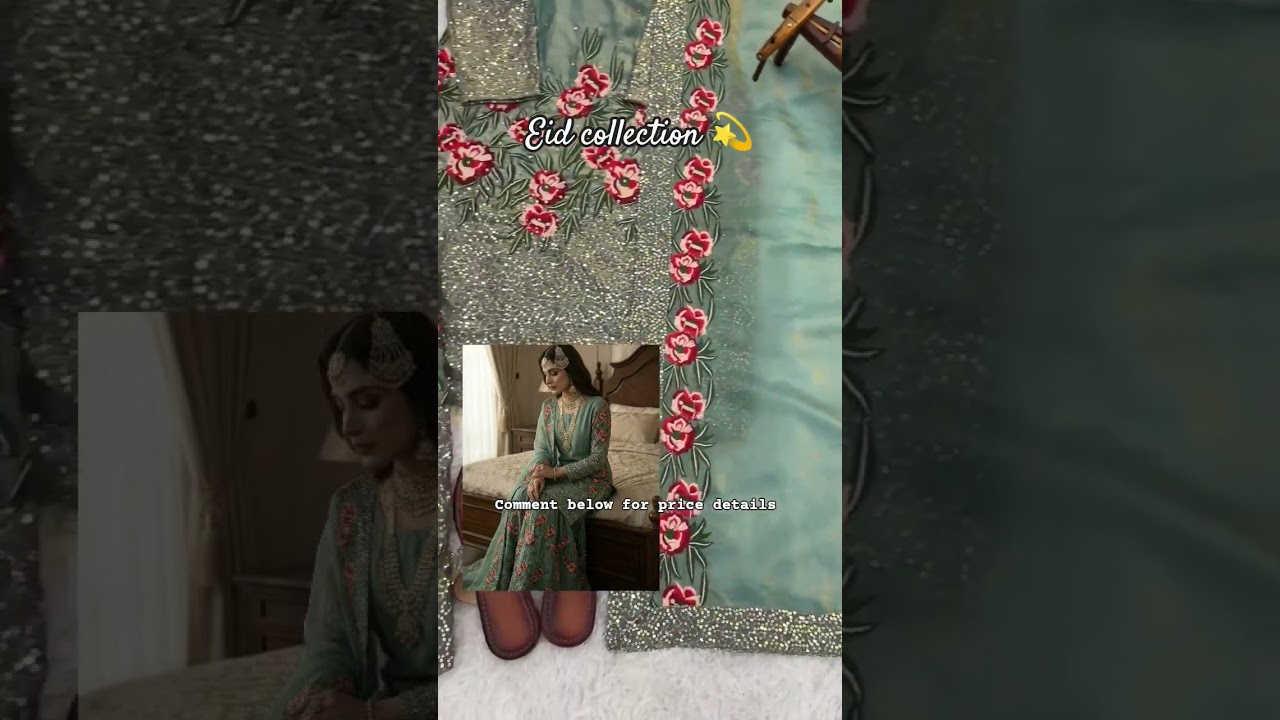 *♥️Presenting New Eid 🌙 Collection In Pure Fendy Silk With Heavy Embroidery Sequence Work Top-Bottom