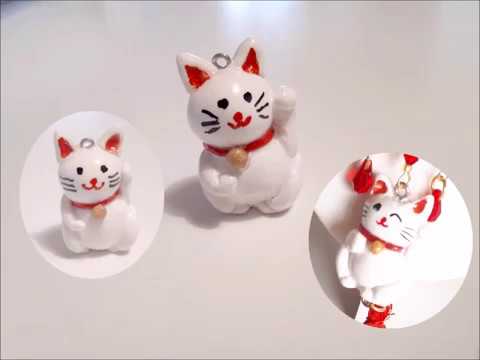 Tuto Fimo Chat Japonnais Porte Bonheur Maneki Neko Youtube