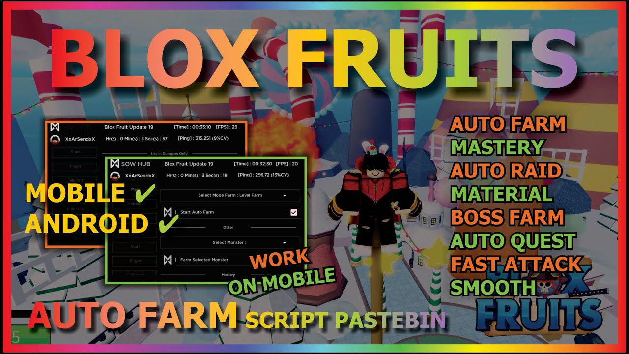 BLOX FRUITS Script Mobile UPDATE 19 AUTO FARM, FARM BOSS