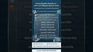 These are all physics percentile of MHT CET 2026. #admissionsopen .