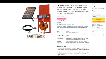Amazon - Okkobi Automatic Chicken Coop Door Solar Powered