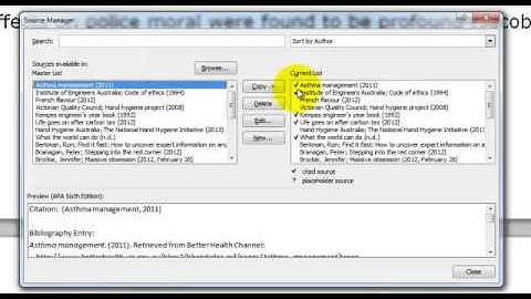 Insert a Reference list - Word 2010 APA 6th ed.