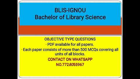 IGNOU BLIS BLI 221 Unit 1 to 4 Most Important Multiple Choice Questions IGNOU 2020