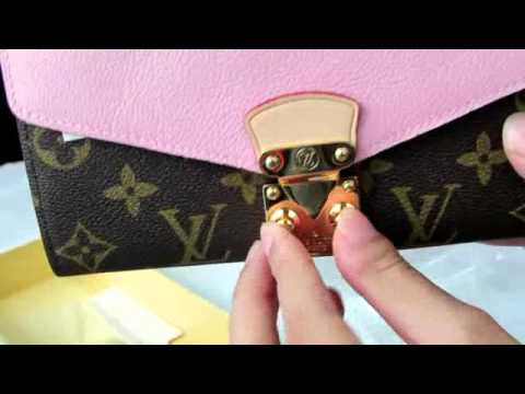 Fake LV Louis Vuitton 2015 new Ms. long wallet M61279 pink ballet PALLAS wallet 4785 - YouTube