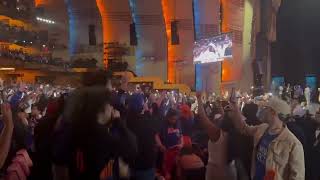 Knicks Fans Celebrate at Radio City Music Hall 