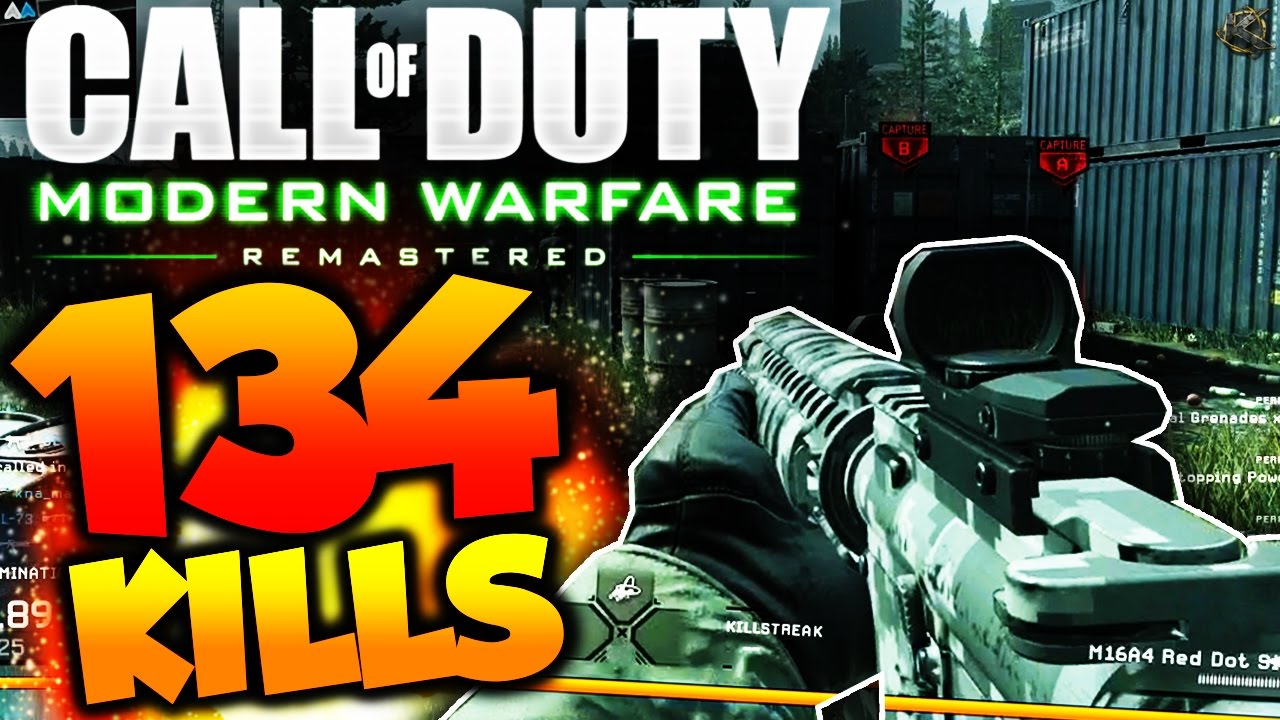 MODERN WARFARE REMASTERED 100+ KILL GAMEPLAY! 100 KILLS WITH "M16A4" IN MODERN WARFARE! (COD MWR)