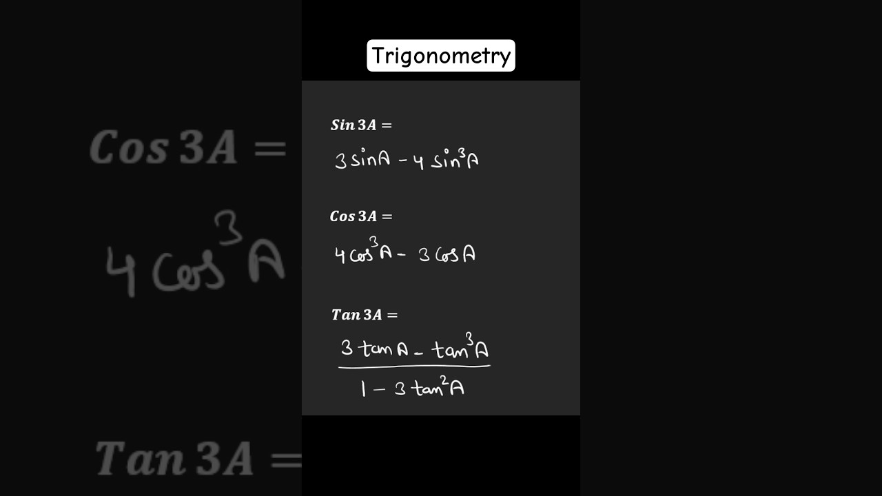 Trigonometry 1/3rd angle formula revision 
