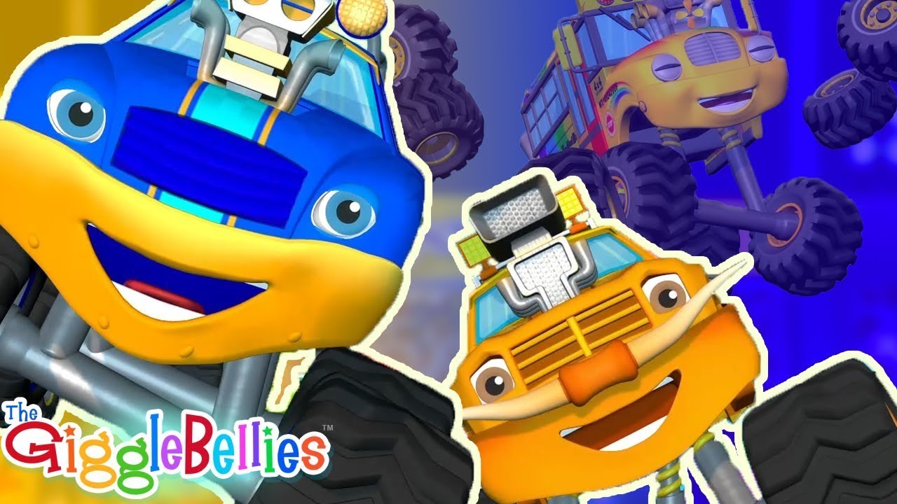 Monster Trucks Stunts! | Speed Learning for Kids | GiggleBellies