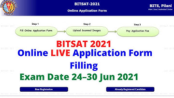How To Apply For BITSAT 2021- BITS Pilani Online LIVE Application DEMO 2021 #BITSAT2021 #BITSPILANI