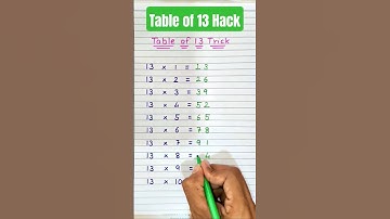 Table of 13 Trick|Table of 13 Hack|Multiplication Table|13 Table Trick|Table of 13|#table#math