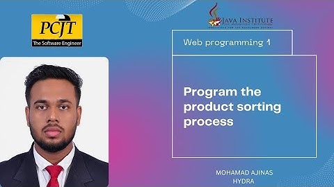 Program the product sorting process