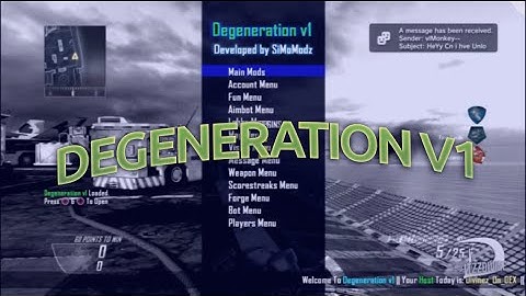 [PS3] Degeneration V1 Black Ops 2 GSC Mod Menu [1.19]