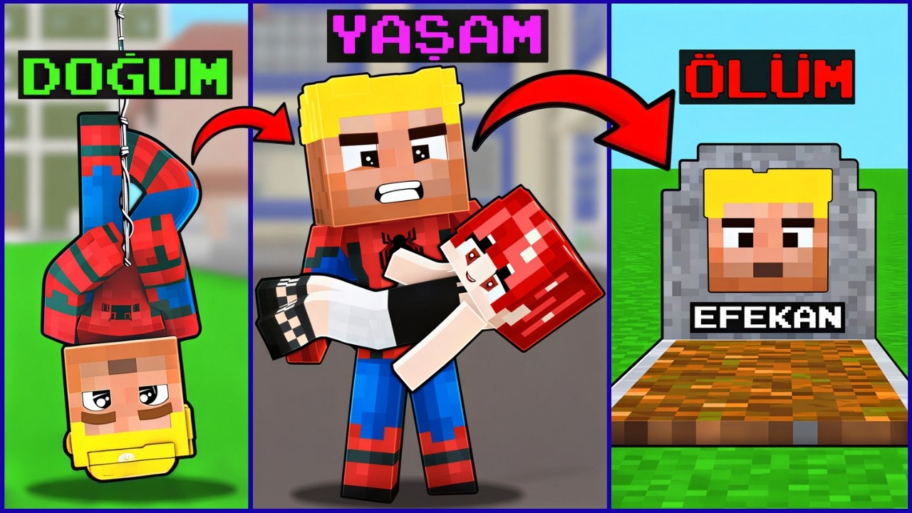 BEBEKLİKTEN ÖLÜME ÖRÜMCEK EFEKANIN HAYATI 😂 - Minecraft