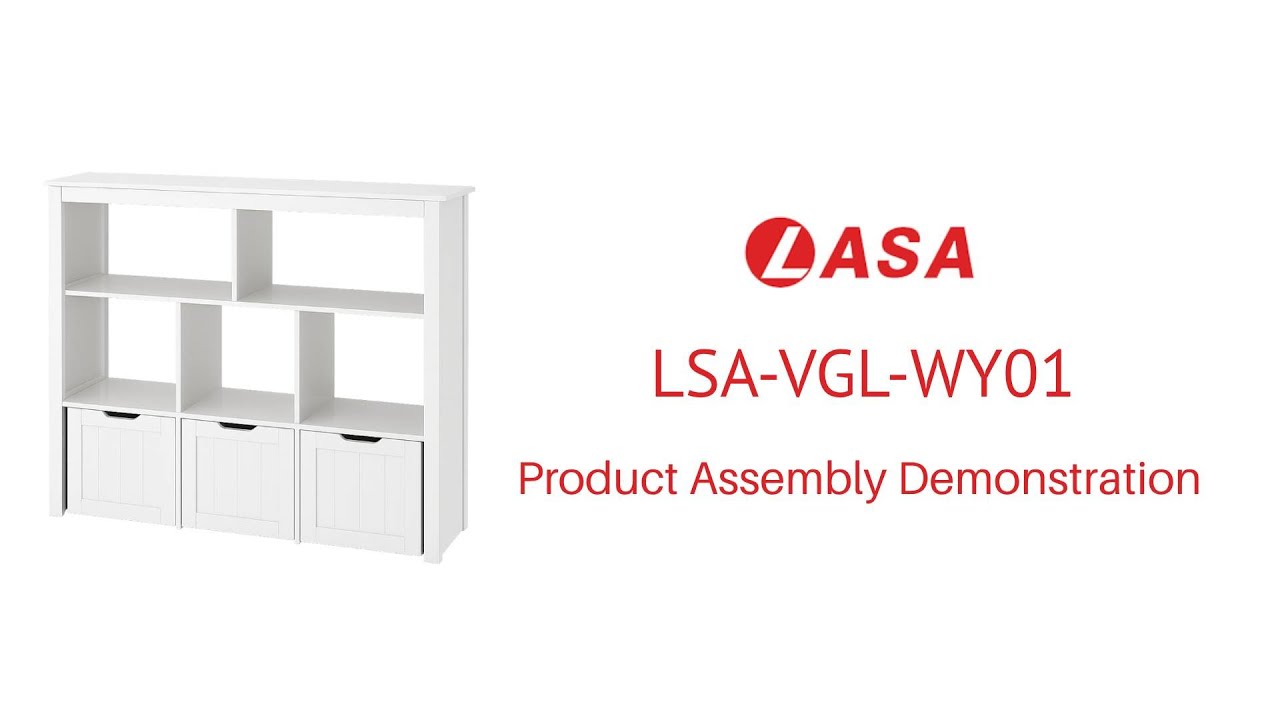 Lasa White Wooden Organiser Shelf - 6 Open Comp.