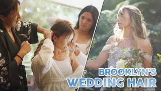 Brooklyn's Wedding Hair Tutorial | HalfUp Pancaked Double Twistbacks with Curls