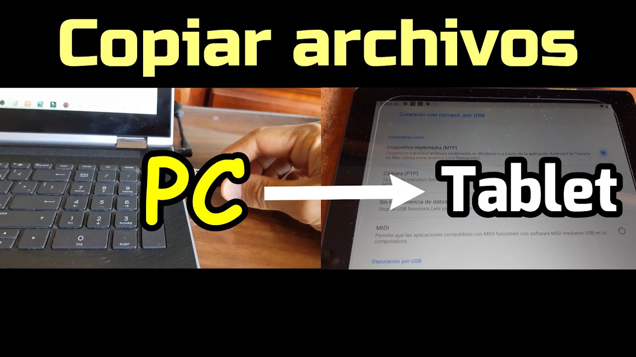 Pasar archivos de una computadora a una tablet Pasar archivos de
