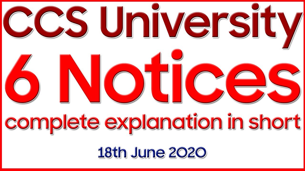 18th June All CCS Notices in One Video