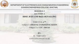 VTU DC (18EC61) M1 L6 HDB3, B3ZS AND B6ZS SIGNALLING