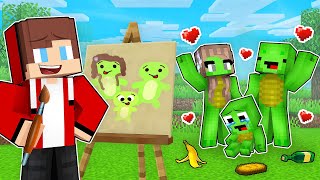 JJ Using DRAWING MOD to ADOPTED Mikey in Minecraft! - Maizen