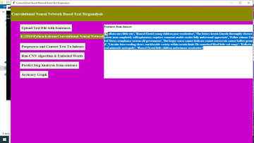 Convolutional Neural Network Based Text Steganalysis Python Project