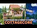 Build FULL Tour 🍂 Cottagecore Island with 5 HOUSES &amp; Forest with a little farm and lake [EU]