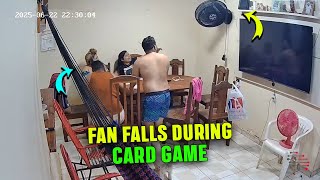 Wall Fan Crashes Mid-Card Game, Startles Players