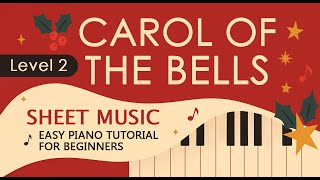 🎹 Carol of the Bells 👇 Sheet Music 👇 Easy Piano Tutorial for Beginners (Level 2) SLOW + PDF