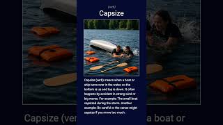 English word 'capsize' verb B2
