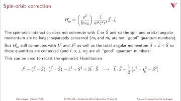 7.04 The hydrogen spin-orbit correction
