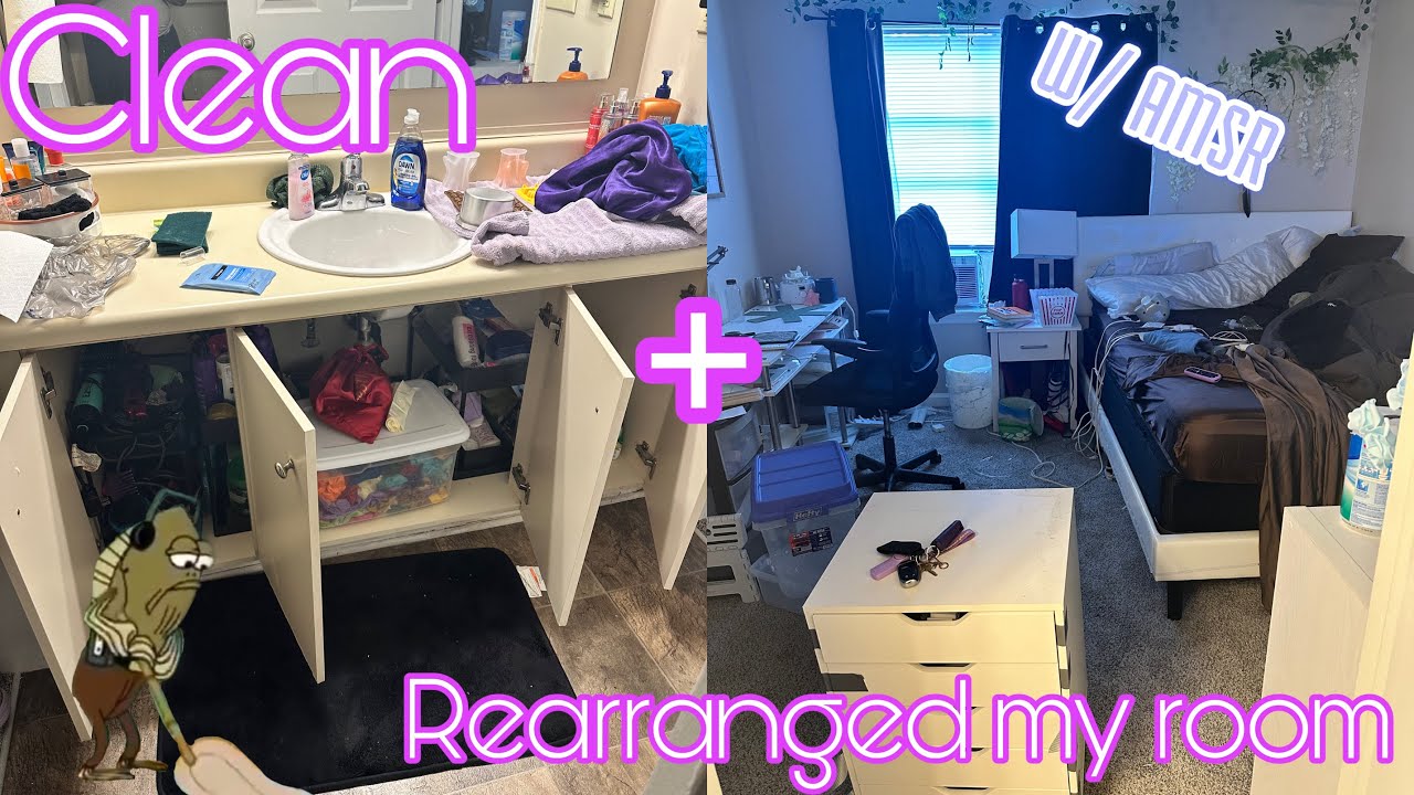 CLEAN & REARRANGE MY ROOM WITH ME|| WITH SLIGHT ASMR - YouTube
