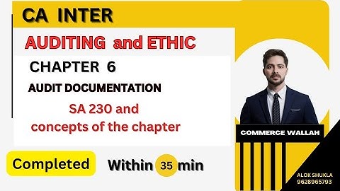 CA Inter Audit Chapter 6: Audit Documentation (SA 230) | Complete Concepts in 35 Minutes
