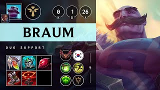 Braum Support vs Rakan - KR Grandmaster Patch 25.19