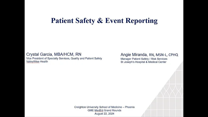 Event Reporting, Patient Safety & Risk