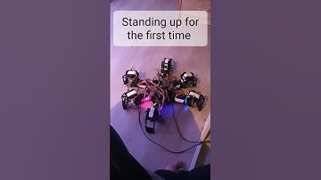 Standing for the first time! #robot #hexapod