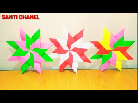 Membuat hiasan  dinding mudah dari  kertas  modular origami 