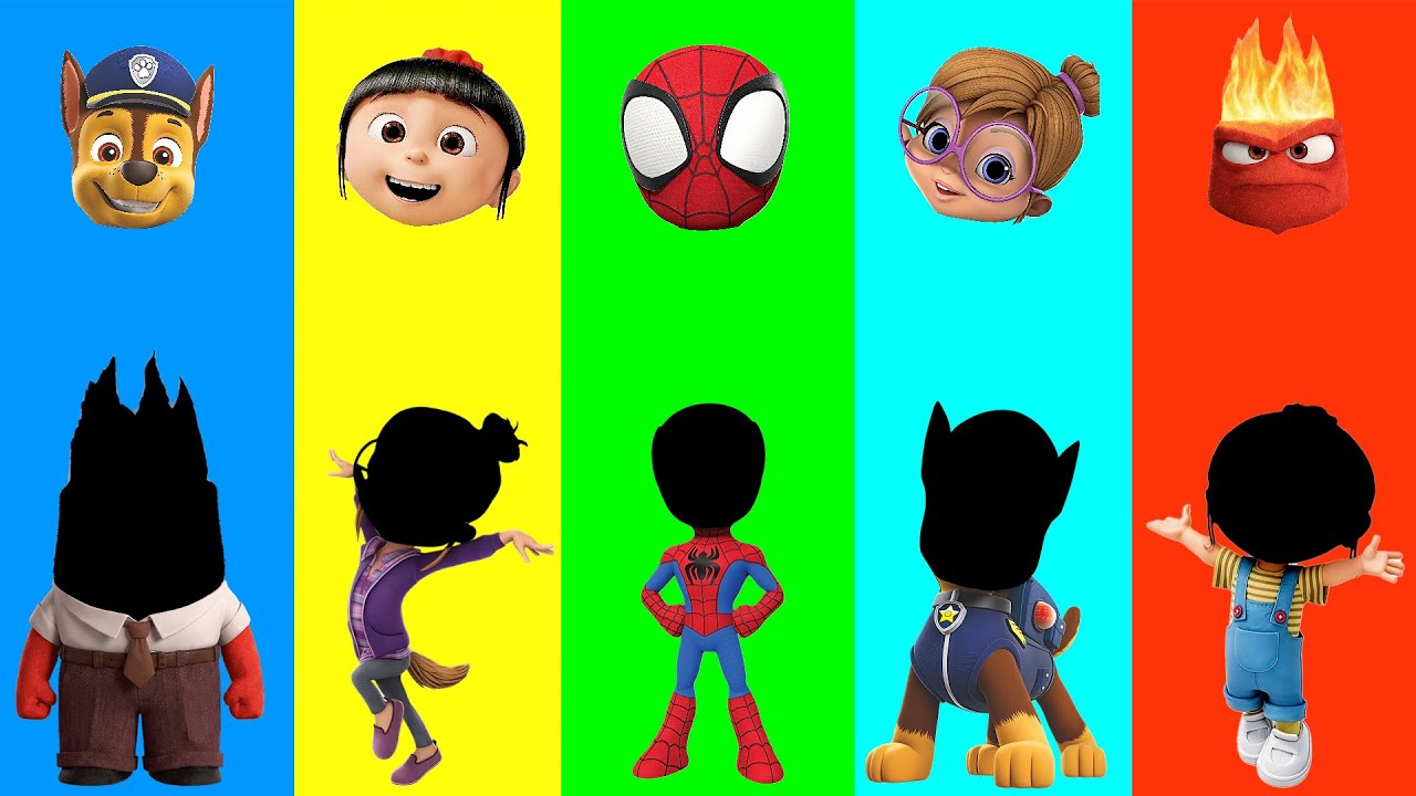 Wrong eyes 👀 challenge DAME TU COSITA, Wrong Heads. Chase vs Agnes vs SpiderMan vs Jeanette vs Anger
