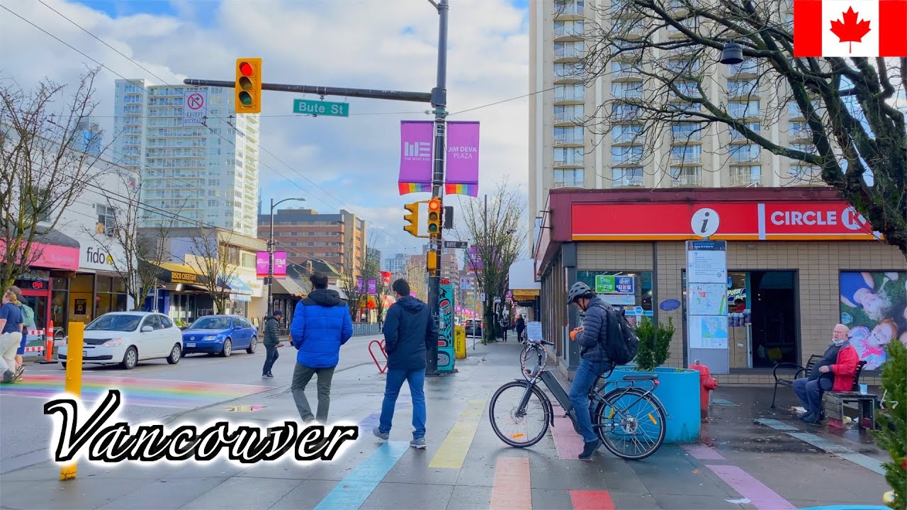 🇨🇦【4K】Vancouver Winter Walk - Davie Village to Granville Street - (December 2020)
