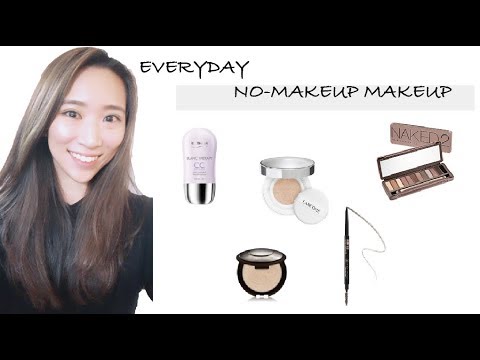 日常學生偽素顏超淡妝 Everyday no-makeup makeup l 蘭蔻氣墊粉餅/ Becca打亮/ Brow wiz/ Naked2/ Tarte腮紅/ 紫色CC霜